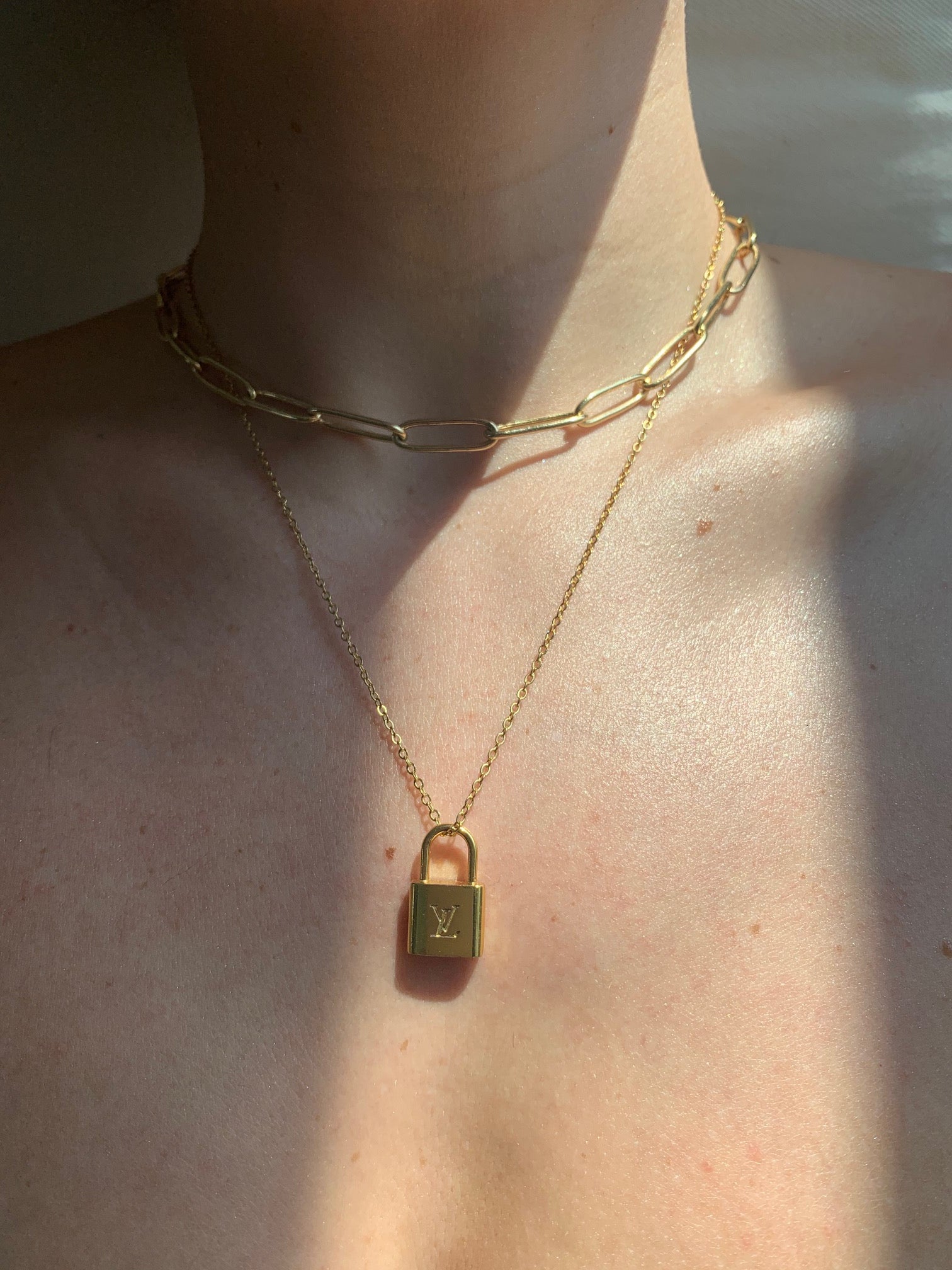 Mini LV lock necklace